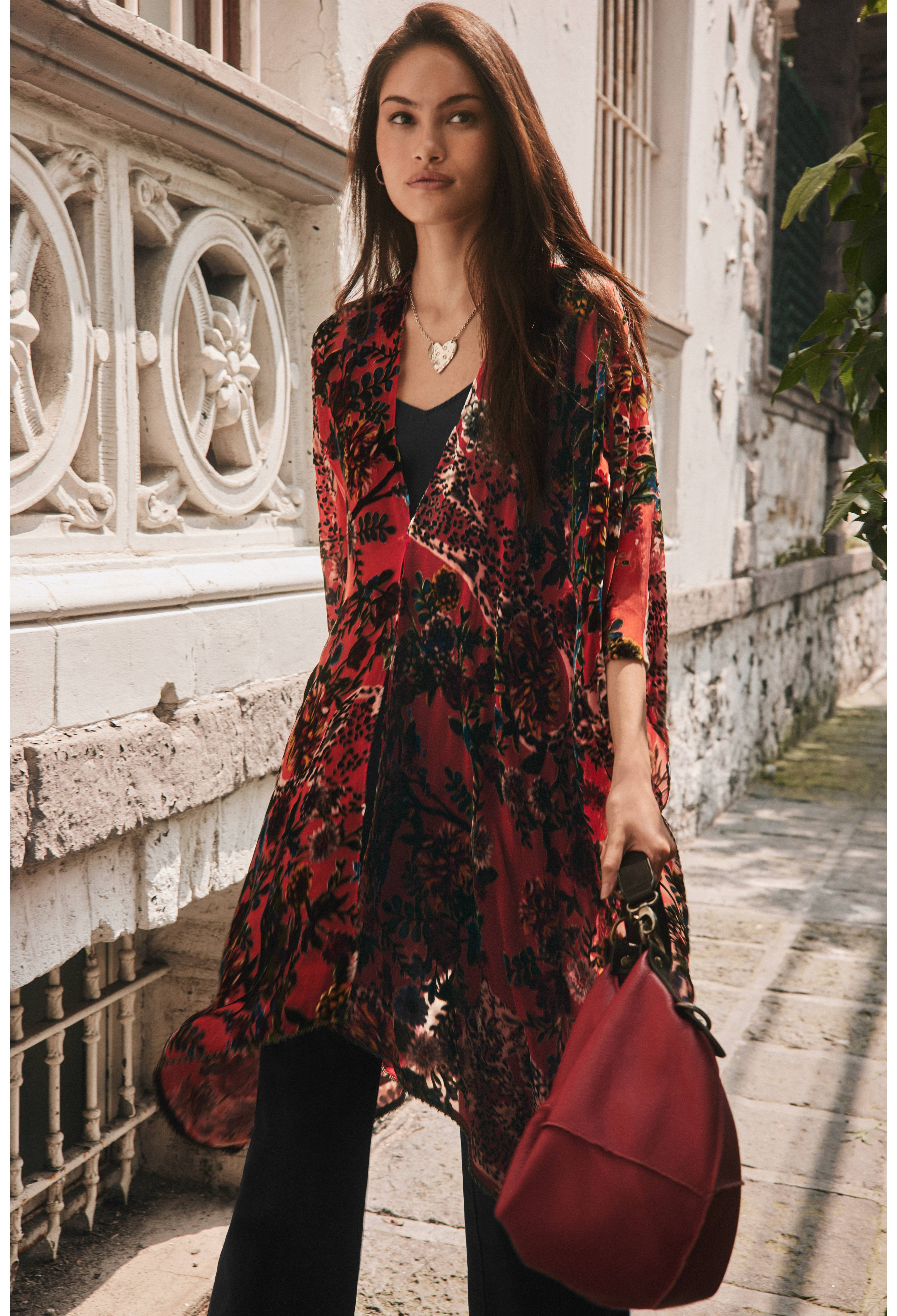 BOBCAT BURNOUT VELVET SHAWL | Johnny Was | Johnny Was