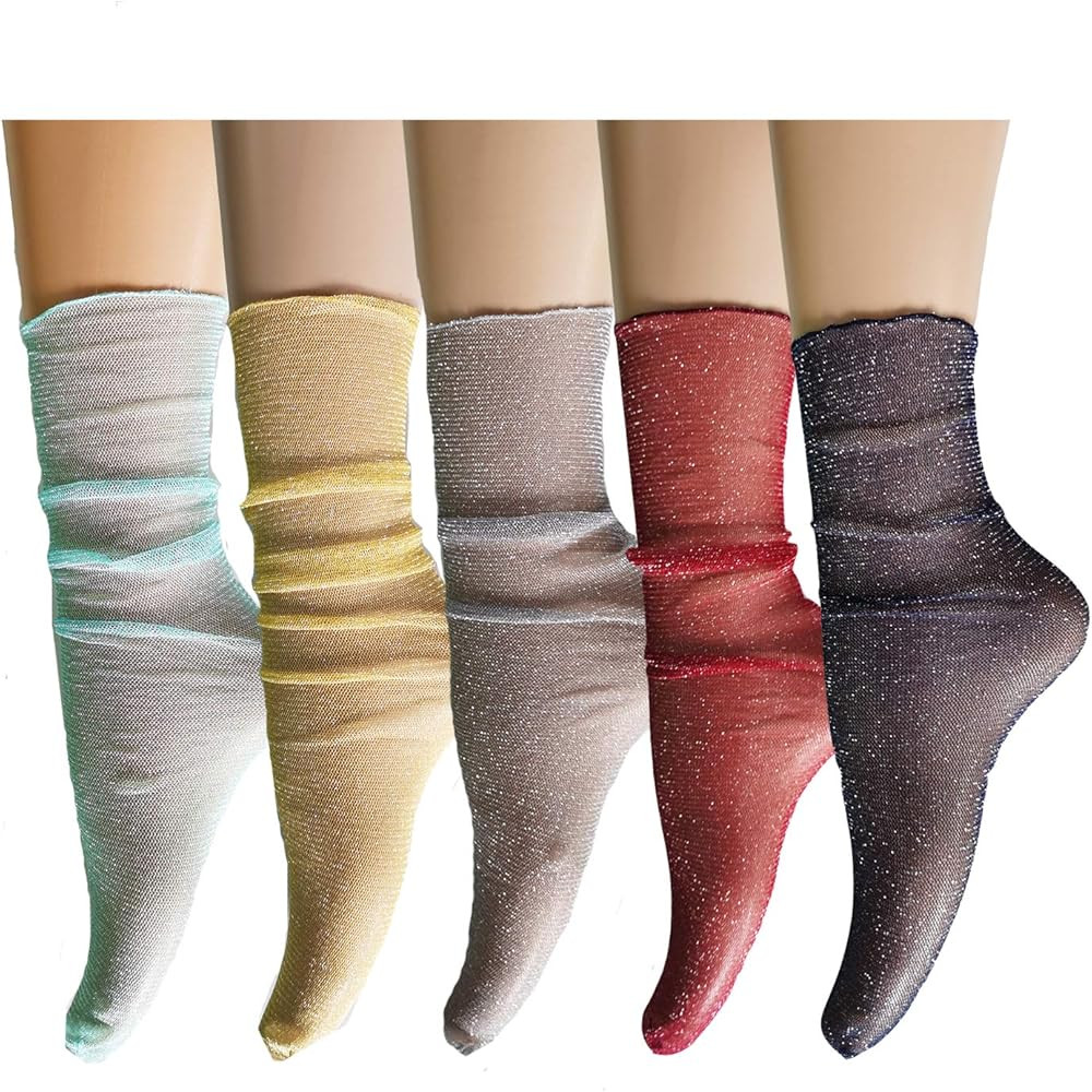 Benefeet Sox Women Sheer Lace Socks Fashion Girls Tulle Slouch Mesh Socks Loose Clear Socks | Amazon (US)