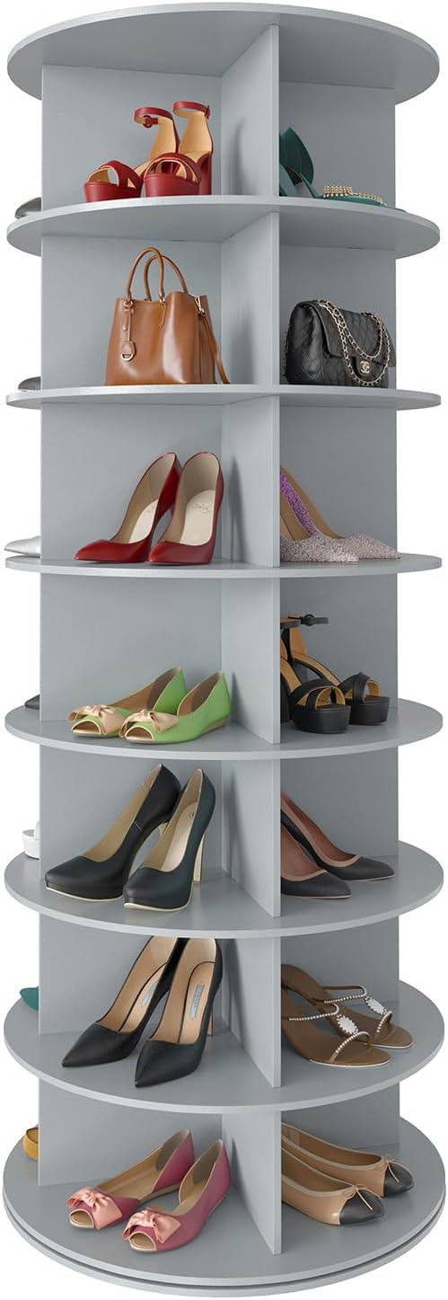 SpaceAid 7 Tier Rotating Shoe Rack Tower, Spinning Shoe Display Lazy Susan, Revolving 360 Shoe Ra... | Amazon (US)