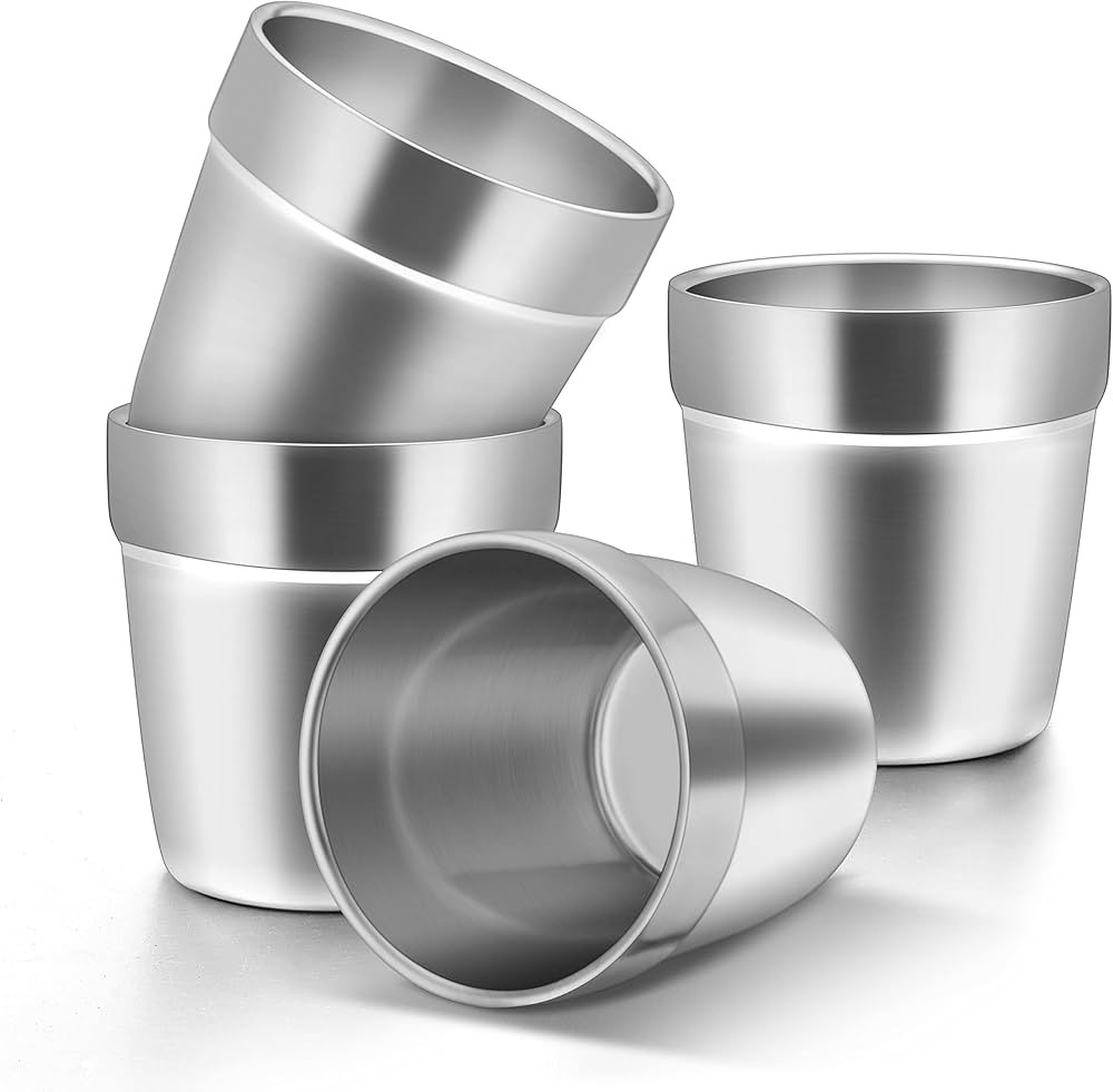 HaWare Metal Cups for Toddlers Kids, 6 Ounce Stainless Steel Double Wall Insulated Tumblers, Espr... | Amazon (US)