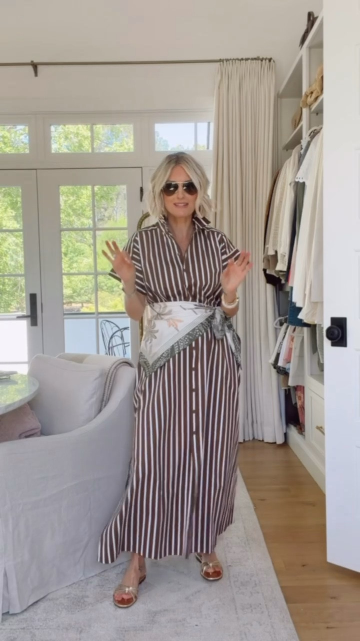 This brown striped maxi with this pattern scarf accent is everything! Truly can’t get over the quality of this and versatility. Wearing XS! 

Loverly grey, loft finds, everyday outfits, spring workwear style, striped brown button maxi dress, timeless capsule wardrobe 

#LTKSeasonal #LTKWorkwear