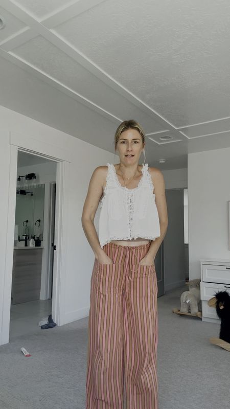 Two summer items in my wardrobe I wear constantly - linen pants are so fun, long enough too (I’m 5’8” wearing a small) and this top is so pretty and dainty and I wear it with everything!

#LTKStyleTip #LTKSeasonal #LTKFindsUnder100