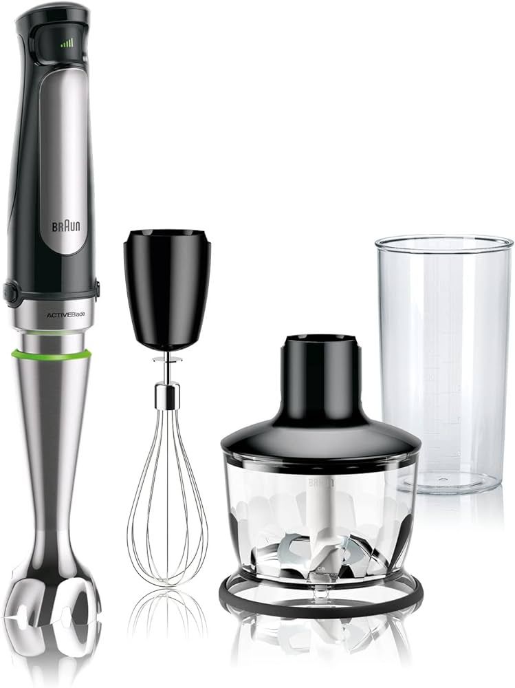 Braun MQ7035X 3-in-1 Immersion Hand, Powerful 500W Stainless Steel Stick Blender Variable Speed +... | Amazon (US)