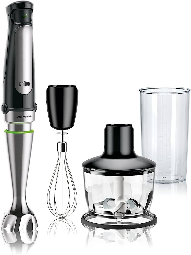 Braun MQ7035X 3-in-1 Immersion Hand, Powerful 500W Stainless Steel Stick Blender Variable Speed +... | Amazon (US)