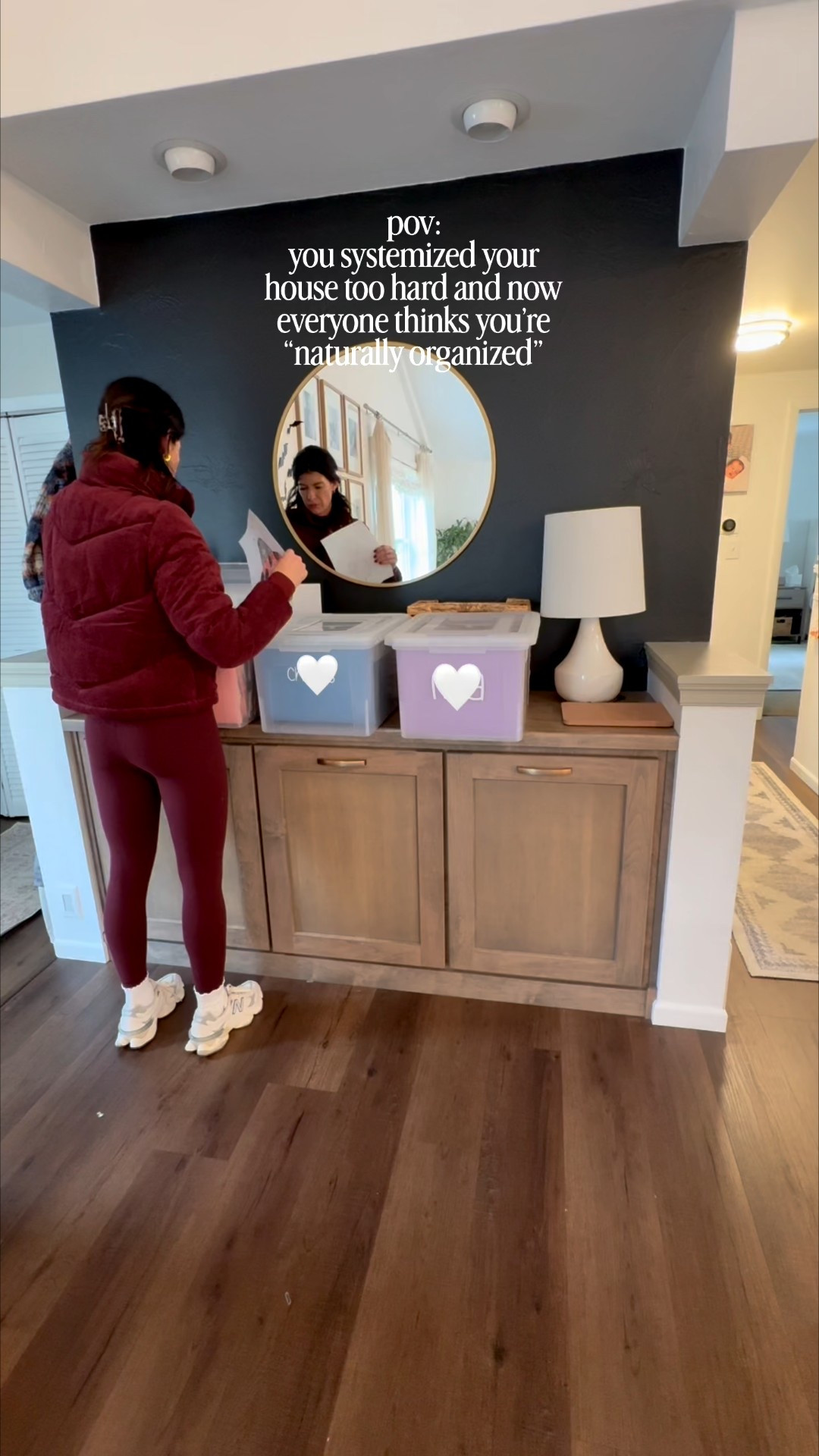 The truth? My brain runs a million miles a minute.
Always new ideas. Always tweaking. Always trying to make life a little more efficient, a little smoother.

But there’s also real life: a job, relationships, kids, emotions, chaos.
This isn’t perfection — it’s survival.

Systems aren’t about being type A.
They help my brain function when the hard stuff hits.
They take the mental load off the mundane so routines can quietly run in the background.

Less thinking about socks, lunches, papers, backpacks…
More energy for the things that actually matter.

If your brain never shuts off — this is your sign you don’t need more motivation.
You need better systems 🤍

#LTKmomlife #LTKKids #LTKdayinmylife