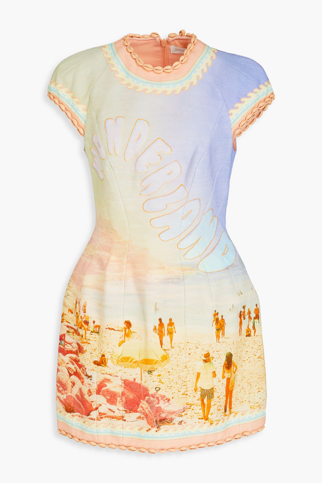 Printed cotton and linen-blend mini dress | The Outnet (US and CA)