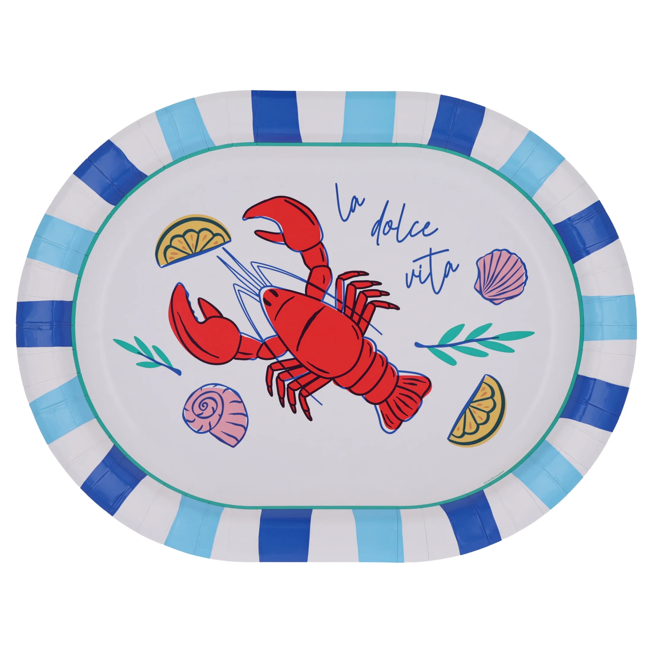 Multicolor La Dolce Vita Lobster Oval Disposable Paper Plates, 9.25" x 12", 8 Count, Patriotic by... | Walmart (US)