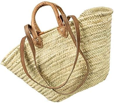 Adam Schmidt Palm leaf shoulder bag with leather shoulder straps and leather handles approx. 53 x... | Amazon (UK)