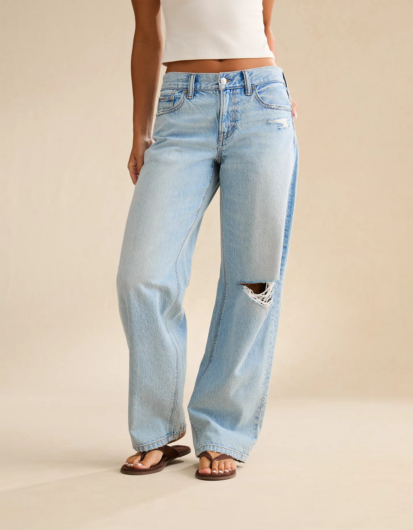 Rigid + Online Exclusive AE Low-Rise Baggy Barrel Jean | American Eagle Outfitters (US & CA)
