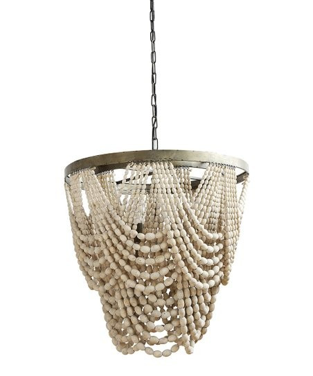 Beaded Wood & Metal Chandelier | Zulily