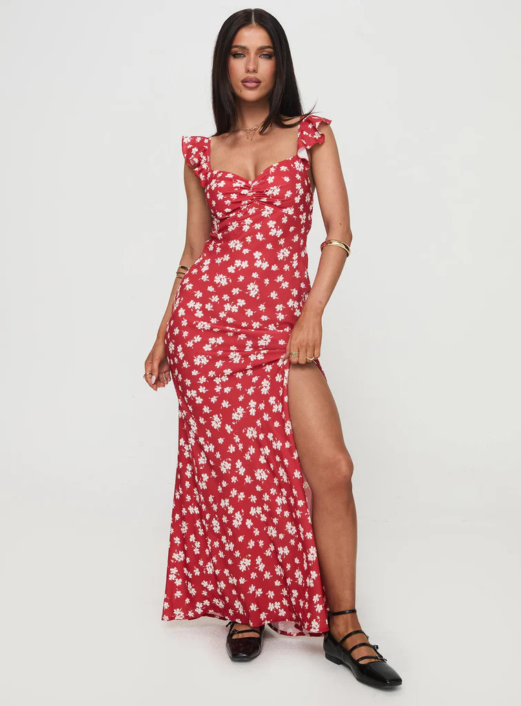 Barnadete Maxi Dress Red | Princess Polly US