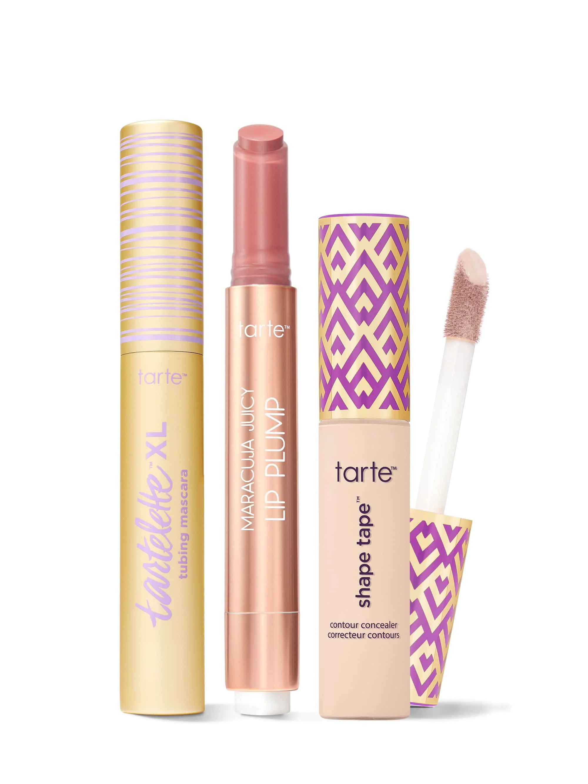 tarte™ shape tape concealer, XL tubing mascara and maracuja juicy lip plump trio | tarte cosmetics (Global)