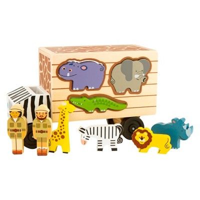 Melissa & Doug® Animal Rescue Shape-Sorting Truck - Wooden Toy With 7 Animals and 2 Play Figures | Target