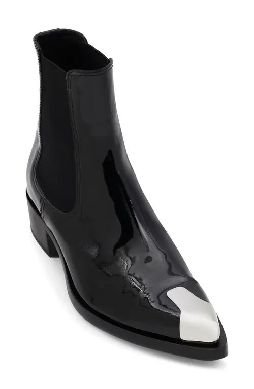 Alexander McQueen Punk Chelsea Boot in Black/Black/Silver at Nordstrom, Size 5Us | Nordstrom