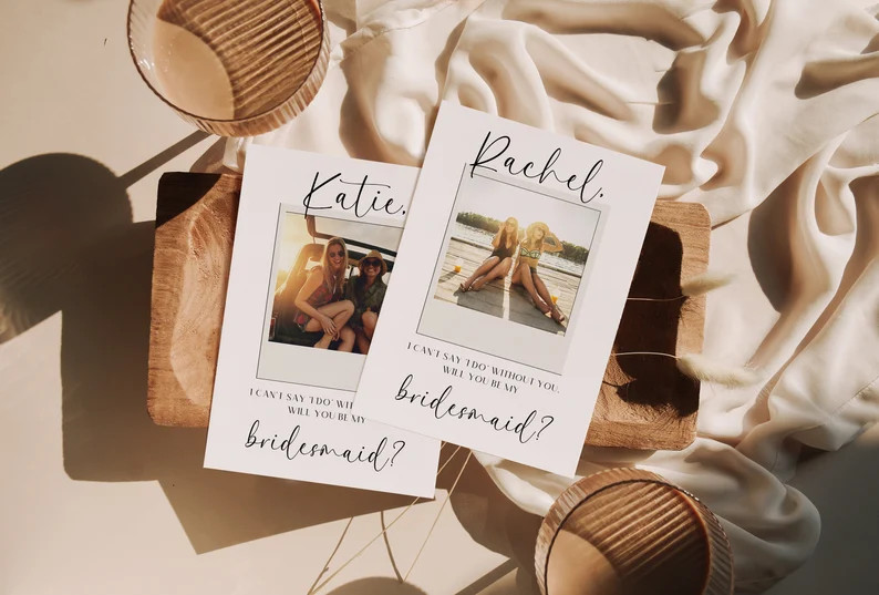 Polaroid Photo Bridesmaid Proposal Card Template Printable - Etsy | Etsy (US)