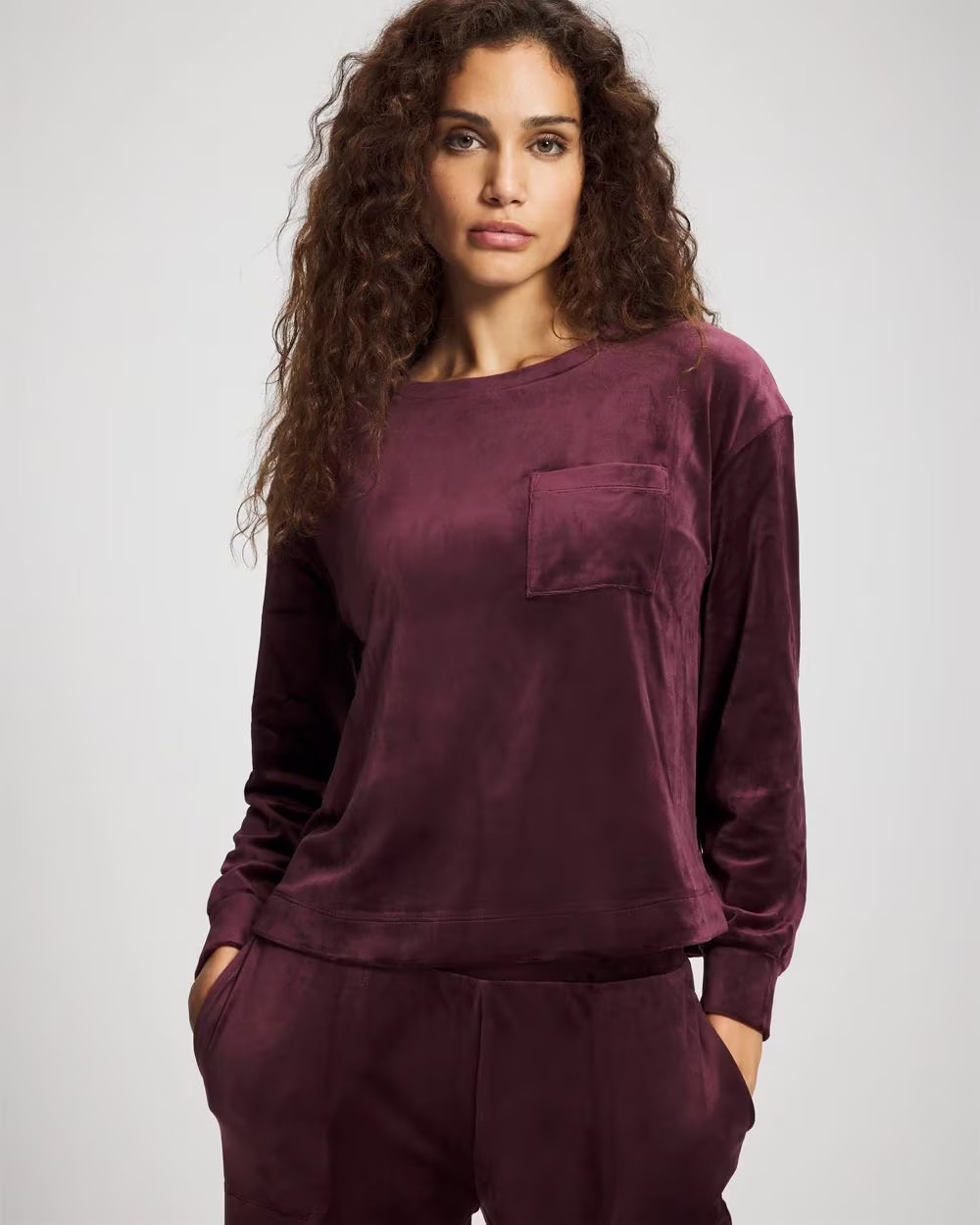 Velour Crewneck Sweatshirt | Soma | SOMA