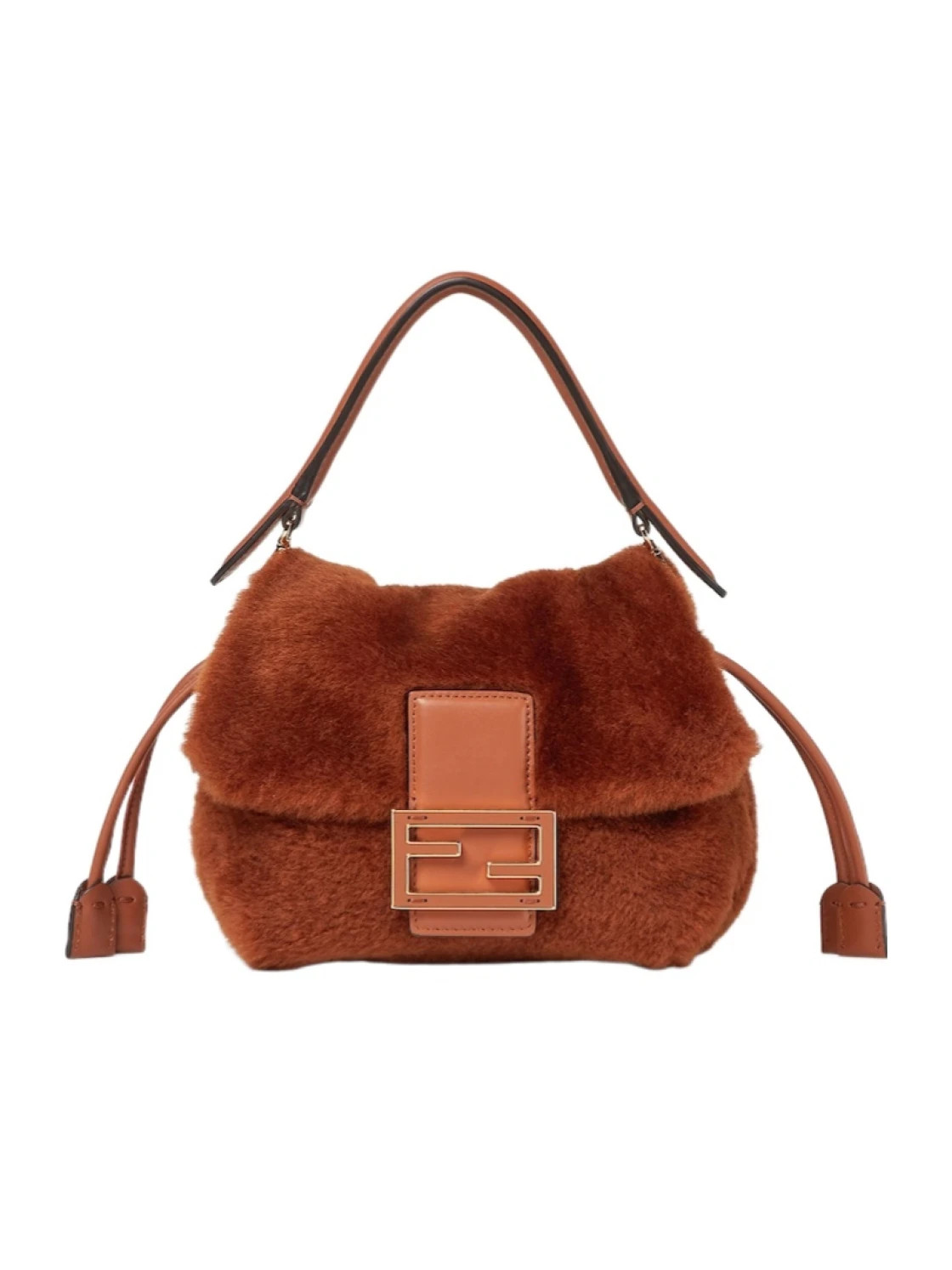 Brown shearling mini-bag | Senser US