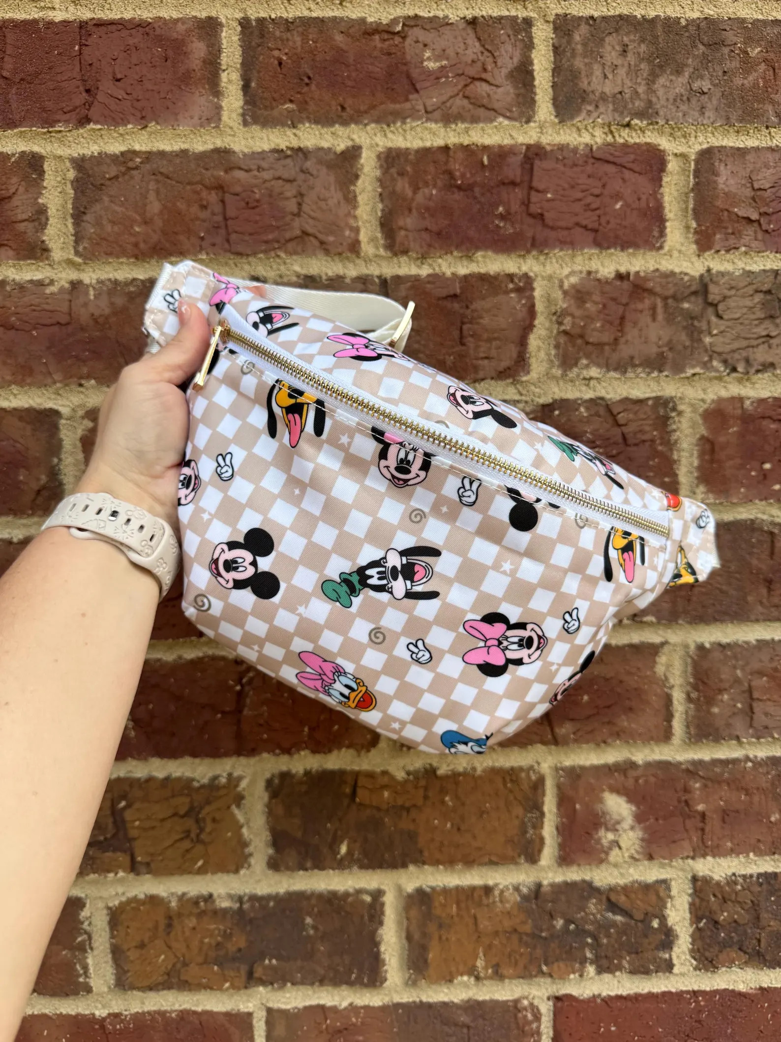 Fab Five Tan Checkered Nylon Fanny Pack | Etsy (Global)