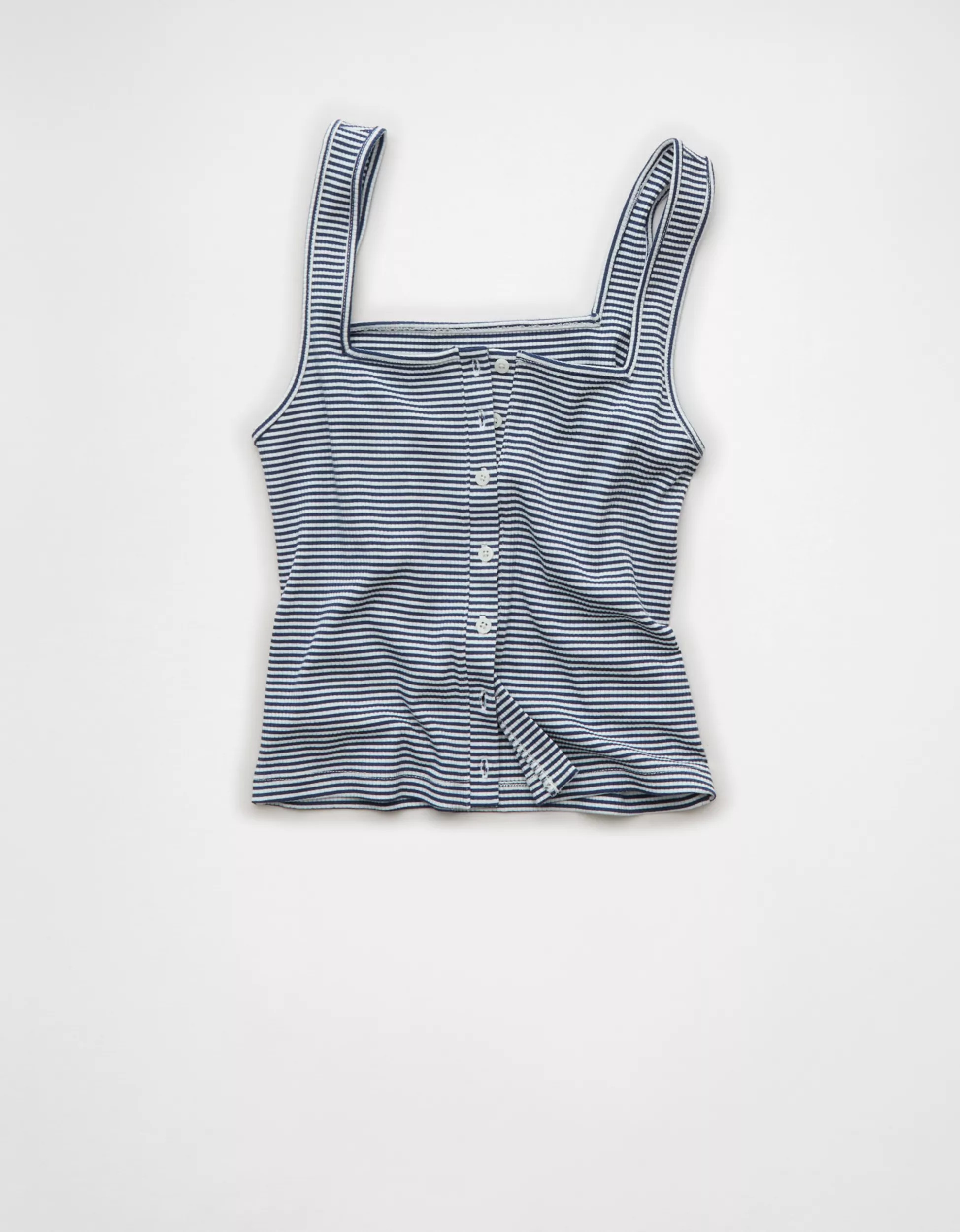 AE Square Neck Button-Up Tank Top | American Eagle Outfitters (US & CA)