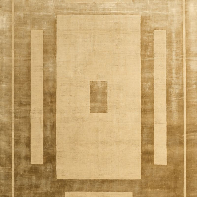 Perpetuum Viscose Ocher Yellow Area Rug 6'x9' by Athena Calderone | Crate & Barrel | Crate & Barrel