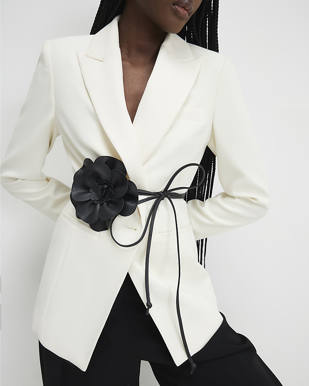Black Corsage Flower Belt | River Island UK & IE