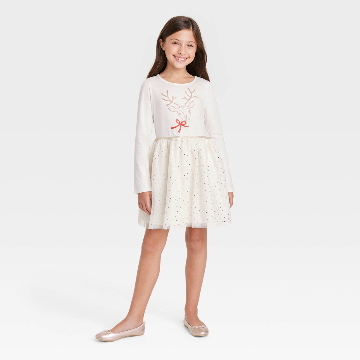Girls' Holiday Long Sleeve Tulle Dress - Cat & Jack™ | Target