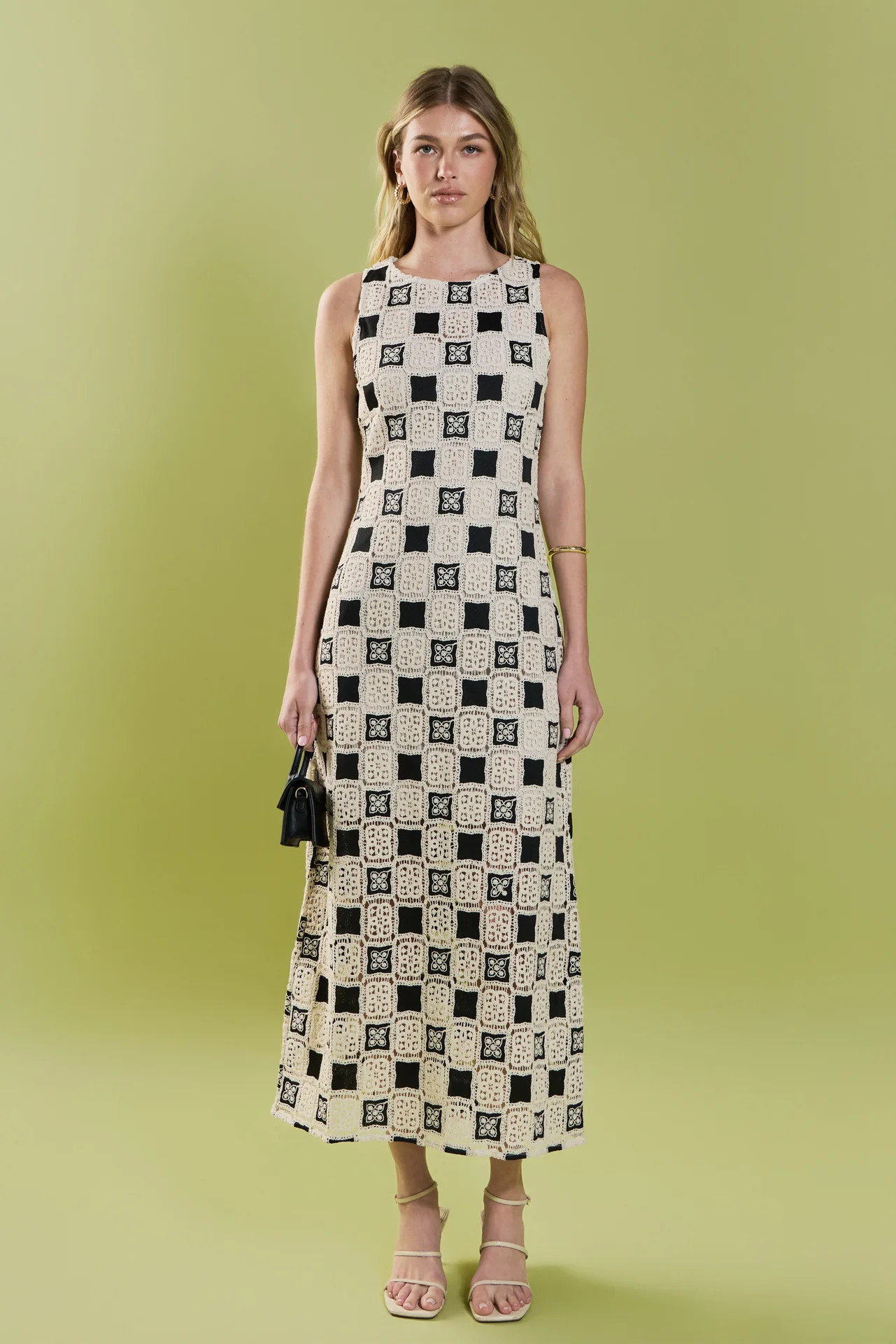 Crochet Patchwork Sleeveless Dress | English Factory