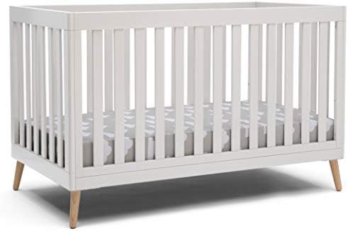 Delta Children Essex 4-in-1 Convertible Baby Crib, Bianca White with Natural Legs | Amazon (US)