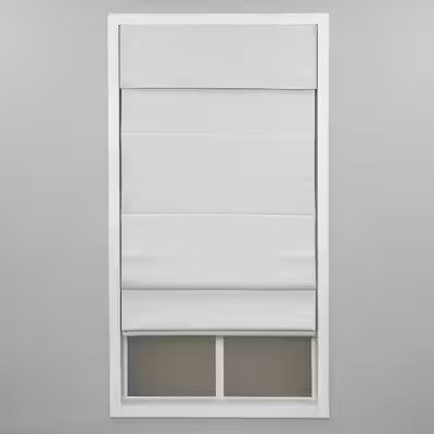 allen + roth 34-Inches x 64-Inches White Room Darkening Cordless Roman shade | Lowe's