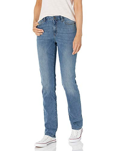 Amazon Essentials Women's Mid Rise Slim Straight Jean - Discontinued Colors, Medium Wash, 20 Long | Amazon (US)