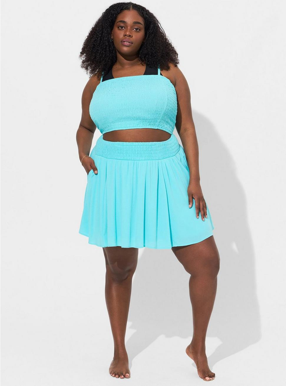Mini Washable Gauze Smocked Waist Beach Skirt | Torrid (US & Canada)