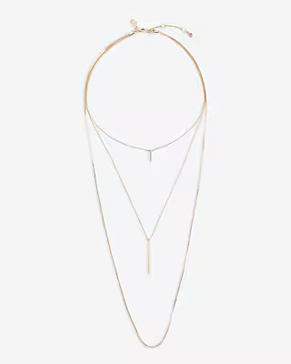 3 Row Layered Y Bar Necklace | Express