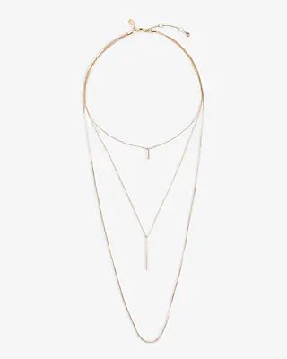 3 Row Layered Y Bar Necklace | Express