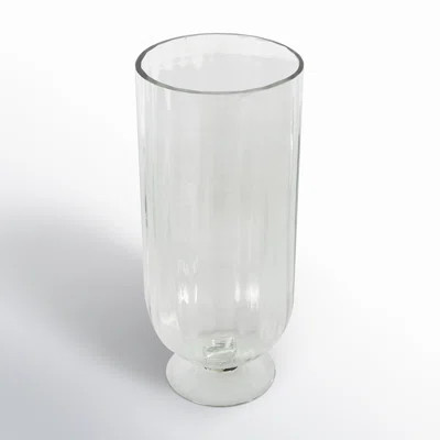 Cole And Grey Glass Ribbed Candle Holder With Elevated Base | Wayfair North America
