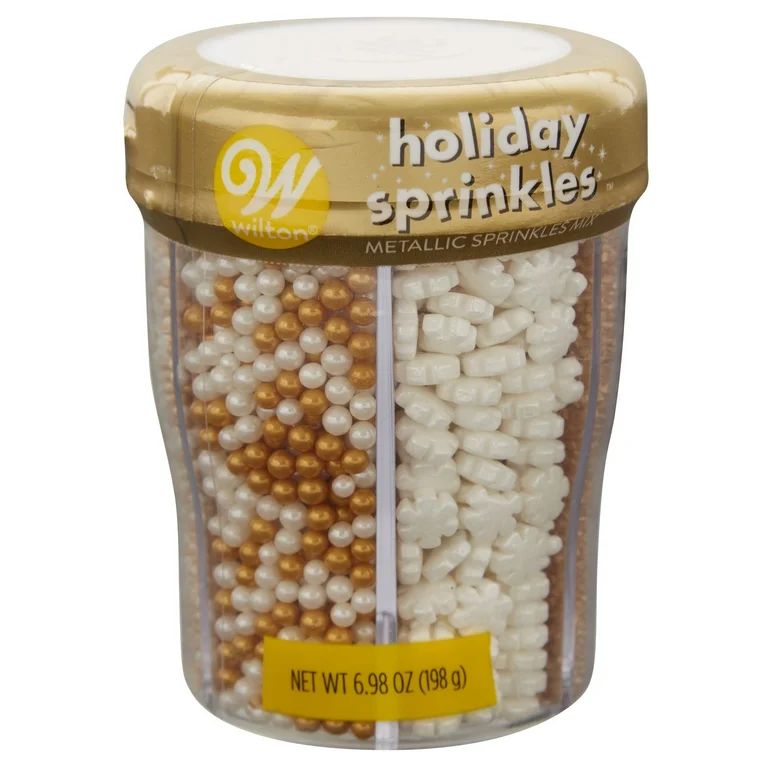 Wilton Gold Metallic and White Snowflake Sprinkles Mix, 6.52 oz. | Walmart (US)