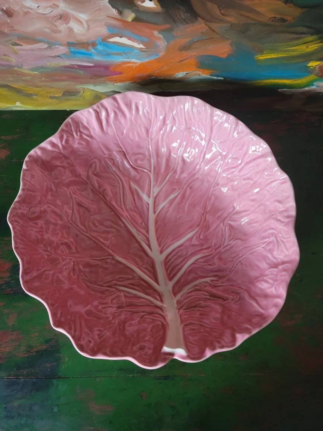 Vintage Pink Cabbage Leaf Large Bowl, Bordallo Pinheiro, Older Piece - Etsy | Etsy (US)