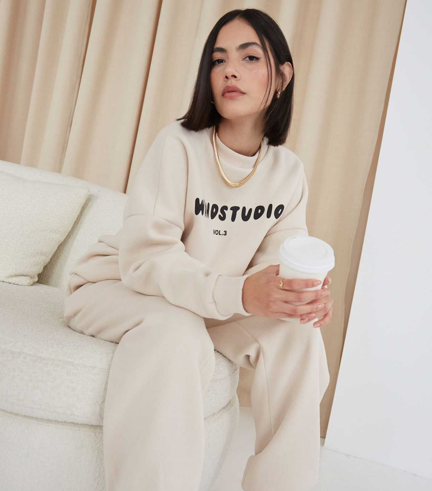 WKNDGIRL Stone Logo Oversized Sweatshirt | New Look | New Look (UK)