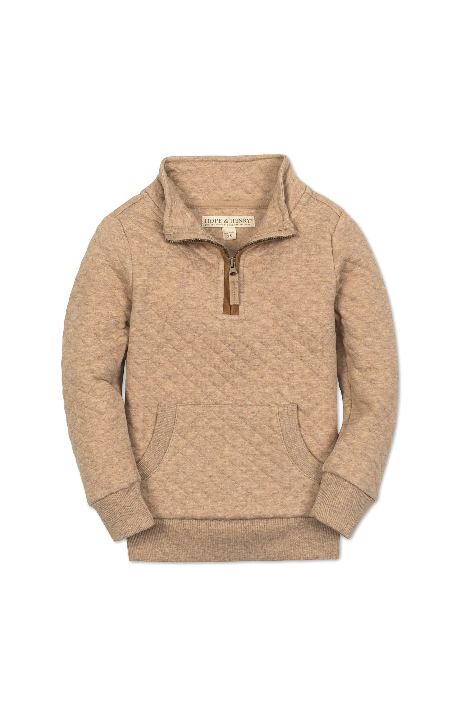 Hope & Henry Kids' Long Sleeve Quilted Kanga Half Zip Pullover | Nordstrom | Nordstrom