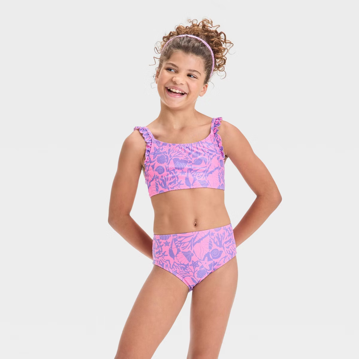Girls' Seashell Printed Bikini Set - Cat & Jack™ Purple | Target