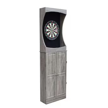 Hathaway Westwood 25.4-in Gray Composite Dartboard Cabinet with Dartboard | Lowe's