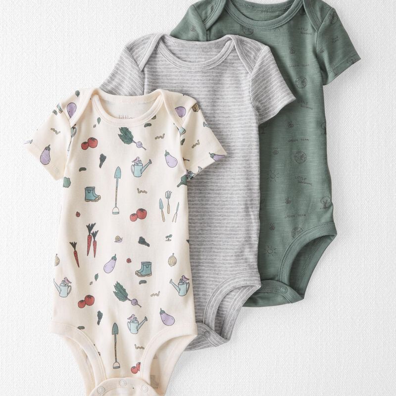 Baby 3-Pack Organic Cotton Bodysuits | Carter's