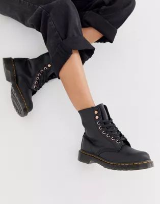 Dr Martens 1460 soapstone leather ankle boots in black | ASOS US