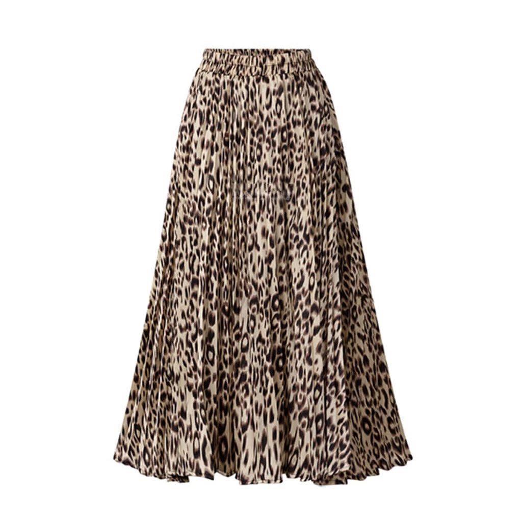 Spftem Fashion Women Chiffon Loose Leopard Printed Evening Party Layered Pleated Skirt | Walmart (US)