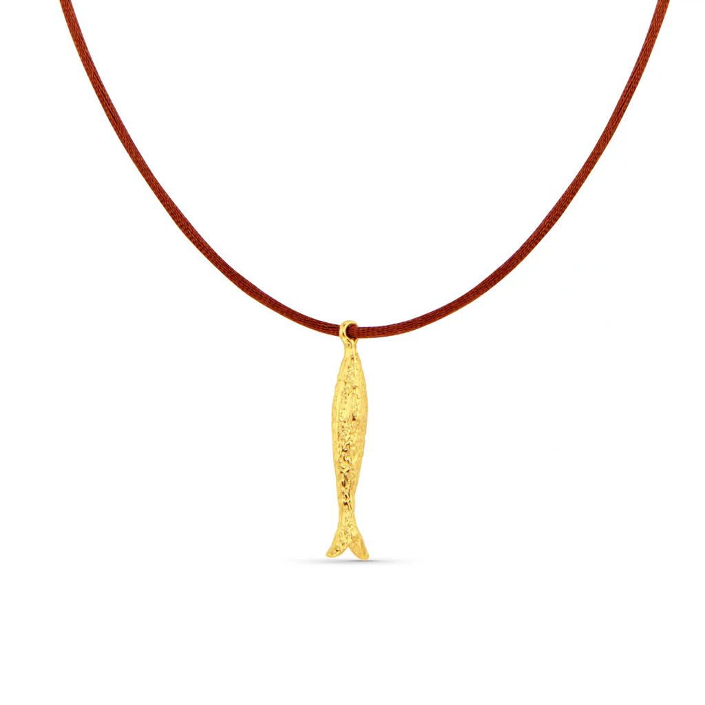 Molten Fish & Cord Adjustable Necklace | Orelia