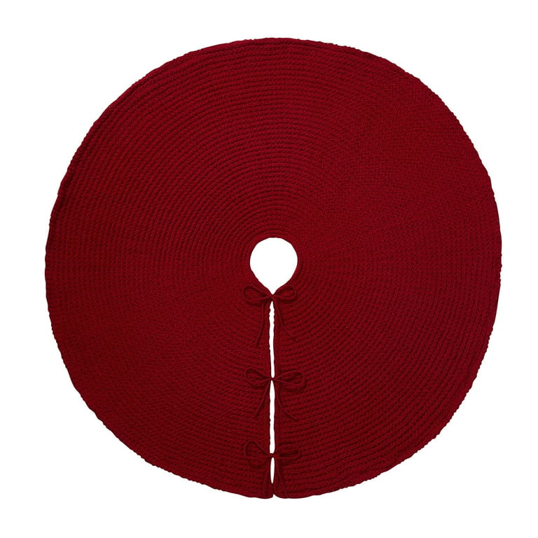 My Texas House Alexa Red Chenille Waffle Christmas Tree Skirt, 52" | Walmart (US)