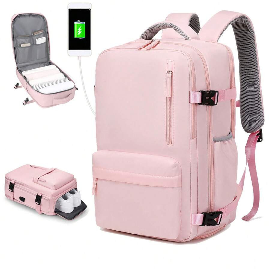 Large Capacity Weekend Overnight Bag Women'S Travel Backpack, Airline Approved Waterproof 15.6-In... | SHEIN