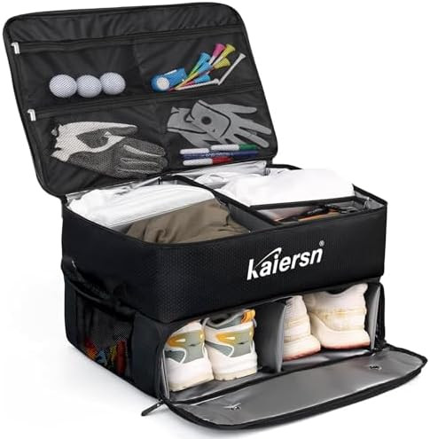 2 Layer Golf Trunk Organizer, Waterproof Car Golf Locker with Separate Ventilated Compartment for... | Amazon (US)