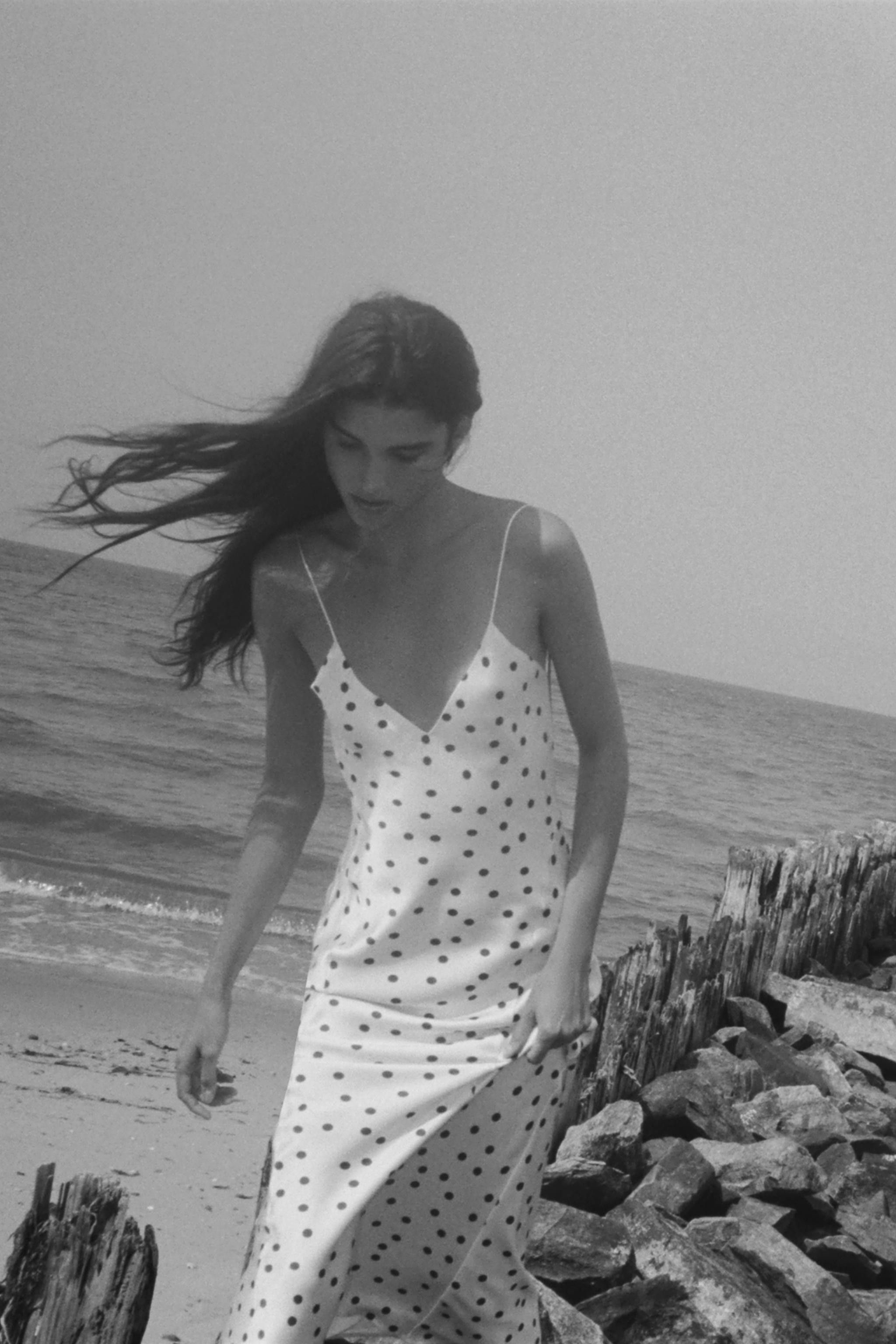 SATIN POLKA DOT MIDI DRESS | Zara US