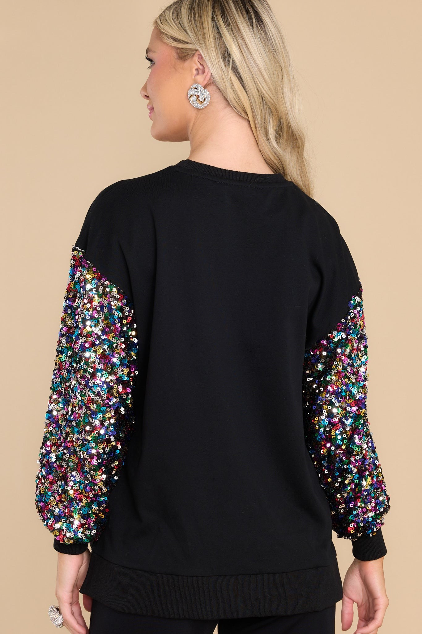 A World Of Good Black Sequin Sweatshirt | Red Dress 