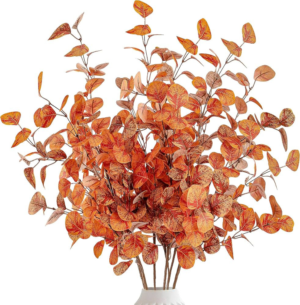 Amazon.com: Sggvecsy 6 Pcs Artificial Fall Eucalyptus Stems Fall Eucalyptus Leaves Autumn Leaf Br... | Amazon (US)